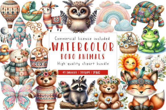 Download Boho Baby Clipart Bundle Boho Animals - Boho baby clipart Collection