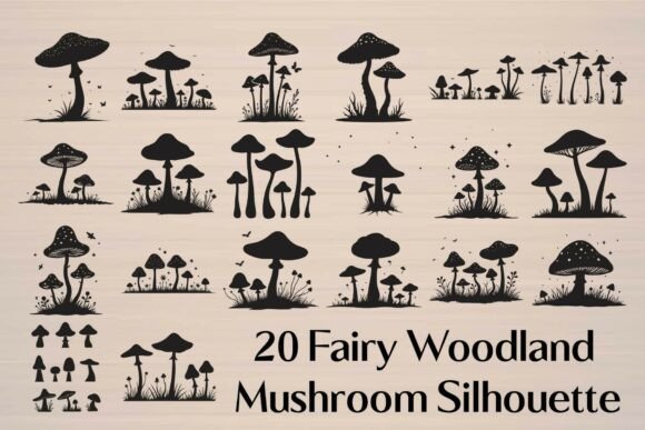 Download Fairy Woodland Mushroom Silhouette - Mushroom Collection