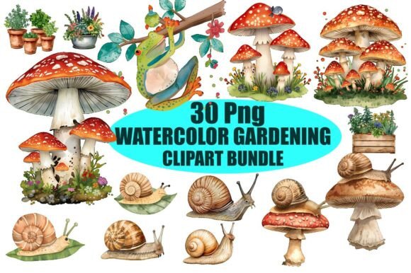 Download Watercolor Mushroom Clipart Bundle - Mushroom Collection