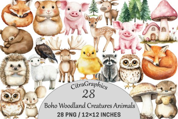Download Sweet Boho Woodland Creatures Animals. - Premium Resources